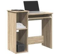 QJBSAVVA Bureau avec étagère, chêne Sonoma, 84 x 40 x 78 cm, en bois dérivé du bois, grand espace de travail et concept d'espace de rangement polyvalent, robuste et facile d'entretien, pour la chambre