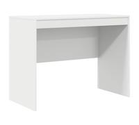 QJBSAVVA Bureau Blanc 100 x 50 x 76 cm, Table de Bureau Compacte en Bois d'Ingénierie pour Ordinateur, Console de Travail Moderne pour Petits Espaces, Salons et Chambres