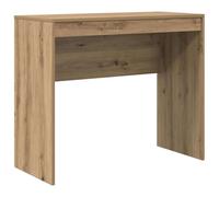 QJBSAVVA Bureau Compact 90 x 40 x 76 cm, Table de Travail en Bois d'Ingénierie pour Ordinateur, Console Épurée pour Petit Espace, Salon et Chambre, Coloris Chêne Artisanal