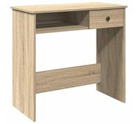 QJBSAVVA Bureau d'Ordinateur Compact 80x40x75 cm, Table de Travail en Bois d'Ingénierie avec Rangement, Console Style Moderne pour Chambre, Salon et Bureau, Coloris Chêne Sonoma