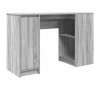 QJBSAVVA Bureau Informatique 120x42x76 cm, Table d'Écriture Secrétaire en Bois d'Ingénierie, Meuble de Bureau pour Ordinateur, Documents et Fournitures, Gris Sonoma