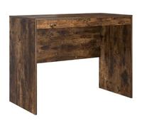 QJBSAVVA Bureau Informatique Compact 100 x 50 x 76 cm, Table de Travail en Bois d'Ingénierie Robuste, Console Bureau d'Ordinateur pour Petit Espace, Coloris Chêne Fumé