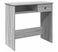 QJBSAVVA Bureau Informatique Sonoma Gris 80x40x75 cm, Table de Travail en Bois d'Ingénierie avec Rangement, Bureau d'Étude Compact pour Ordinateur, Chambre et Salon