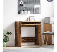 QJBSAVVA Bureau rectangulaire marron en bois avec surface en bois vieilli, design moderne, compact et ergonomique, pour bureau à domicile et chambre d'adolescent