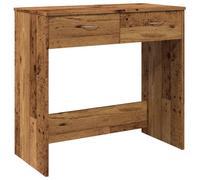 QJBSAVVA Bureau Style Vieux Bois 80x40x75 cm, Table d'Ordinateur avec 2 Tiroirs pour Petit Espace, Console de Travail Moderne en Bois d'Ingénierie pour Bureau à Domicile