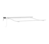 QJBSAVVA Cadre d'auvent rétractable - 350 x 250 cm - En aluminium - Manuel - Pour terrasse et jardin - Cadre stable pour auvent avec bras articulé - Blanc - Design moderne et durable