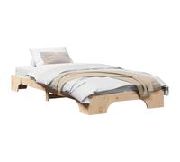 QJBSAVVA Cadre de Lit 100x200 cm en Bois de Pin Massif Naturel | Structure stable avec sommier à lattes pour un sommeil serein dans votre chambre à coucher.