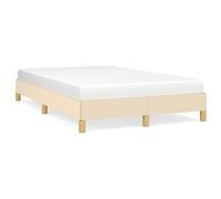 QJBSAVVA Cadre de Lit 120x200 cm en Tissu Crème avec Sommier à Lattes | Support stable avec lattes en contreplaqué pour un sommeil serein dans votre chambre à coucher.