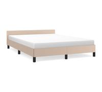 QJBSAVVA Cadre de Lit 140x200 avec Tête de Lit Similicuir Cappuccino | Structure solide en similicuir cappuccino pour sublimer le style de votre chambre et offrir un sommeil serein.