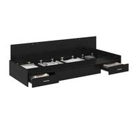 QJBSAVVA Cadre de Lit 90x190 cm en Bois de Pin Massif Chêne Noir | Lit une place avec tête de lit et rangement intégré pour optimiser l'espace dans votre chambre à coucher.