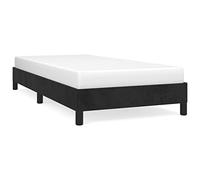 QJBSAVVA Cadre de Lit 90x200 cm Velours Noir avec Sommier à Lattes | Sommier de lit une place en velours doux, idéal pour optimiser le sommeil dans votre chambre.