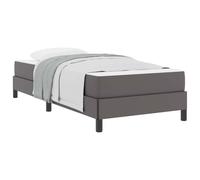 QJBSAVVA Cadre de lit avec Matelas Gris 100 x 200 cm Tissu | Lit complet une place en tissu gris avec sommier à lattes pour optimiser le confort de votre chambre à coucher.