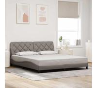 QJBSAVVA Cadre de lit capitonné, taupe, 180 x 200 cm, avec tête de lit, design ondulé moderne, sommier à lattes, pour matelas à partir de 15 cm de hauteur, pour chambre à coucher, chambre d'hôtes