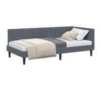 QJBSAVVA Cadre de Lit d'angle 100x200 cm Velours Gris Foncé | Banquette lit 2-en-1 conçue pour optimiser l'espace dans une chambre d'amis ou un studio moderne avec coin nuit.