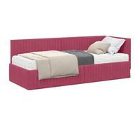 QJBSAVVA Cadre de Lit d'angle avec Matelas 80x200 cm Vert Velours, Lit Simple Moderne avec Tête de Lit Murale, Sommier à Lattes et Couchage Étroit pour Studio et Chambre d'amis