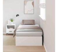 QJBSAVVA Cadre de lit de rangement, blanc, 80 x 200 cm, en bois dérivé du bois, lit simple moderne, avec porte à charnière et grand espace de rangement, lit d'adolescent robuste, pour chambre à
