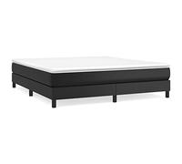 QJBSAVVA Cadre de Lit Double 180x200 cm en Similicuir Noir | Structure moderne pour chambre à coucher, avec pieds robustes et lattes de contreplaqué pour un sommeil serein.