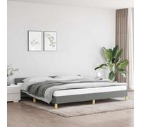 QJBSAVVA Cadre de lit gris foncé, 200 x 200 cm, housse en tissu avec tête de lit, cadre de lit robuste, lit familial, moderne, pour chambre à coucher et chambre d'amis