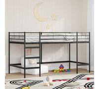 QJBSAVVA Cadre de lit loft pour enfant - Noir - 205 x 105 x 116 cm - Design moderne - Peu encombrant - Pour chambre à coucher, chambre d'adolescent, appartement