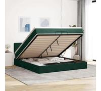 QJBSAVVA Cadre de lit Ottoman 200x200 cm Vert Velours avec Matelas à Ressorts ensachés, sommier relevable et Bande LED Personnalisable pour Chambre Adulte et Suite parentale