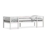 QJBSAVVA Cadre de Lit Simple en Bois de Pin Massif Blanc 75x190 cm | Mobilier pour chambre avec sommier à lattes et barrières de protection pour un couchage quotidien stable et serein.
