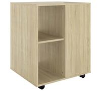 QJBSAVVA Caisson de Bureau à roulettes Meuble Support Imprimante Chêne Sonoma, Armoire Mobile avec Étagères en Bois d'Ingénierie pour Rangement sous Bureau, 60x53x72 cm