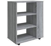 QJBSAVVA Caisson de Bureau Mobile Sonoma Gris 60x35x75 cm - Armoire Roulante en Bois d'Ingénierie, Support d'Imprimante et Meuble de Rangement pour Dossiers avec 4 roulettes