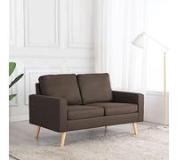 QJBSAVVA Canapé 2 places, marron, design moderne, avec coussins confortables, 130 x 76 x 82,5 cm, pour salon, balcon et chambre d'amis