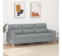 QJBSAVVA Canapé 3 places en tissu gris clair, 180 cm de large, design moderne avec structure en métal robuste, sièges confortables pour salon et chambre d'amis