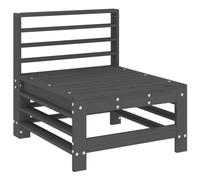 QJBSAVVA Canapé Central de Jardin en Bois de Pin Massif Gris, Fauteuil Modulable sans Accoudoir pour Terrasse Balcon Extérieur, Siège Sectionnel à Lattes 57,5x63,5x60 cm