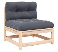 QJBSAVVA Canapé de jardin d'extérieur - Partie centrale - 70 x 70 x 67 cm - En pin massif - Anthracite - Coussin modulaire - Petit design robuste pour jardin, terrasse et balcon