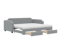 QJBSAVVA Canapé-Lit 2 en 1 avec 2 Matelas et Tiroirs Gris Clair 80x200 cm