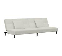 QJBSAVVA Canapé-Lit 2 Places en Velours Crème avec 2 Oreillers, Canapé Convertible Clic-Clac avec Dossier Réglable pour Salon, Bureau et Studio, Dimensions Lit 200x100x32 cm