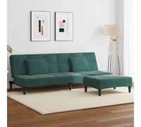 QJBSAVVA Canapé-lit 2 places, extensible, en velours, avec repose-pieds, vert foncé, 200 x 100 x 32 cm, petit canapé, pour salon, chambre d'amis, bureau, chambre d'adolescent