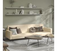 QJBSAVVA Canapé-lit 2 places extensible en velours crème avec cadre en bois et housse en velours confortable pour salon, chambre d'amis et petites pièces