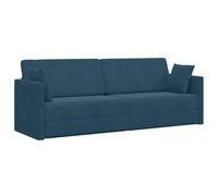 QJBSAVVA Canapé-lit de sol en velours avec coussin, lit d'invité pliable 3 places, canapé de sol moderne pour salon, inclinable et peu encombrant, bleu, 213 x 70 x 77 cm
