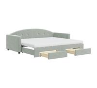 QJBSAVVA Canapé Lit Gigogne 90x190cm avec 2 Matelas et Tiroirs Gris Clair