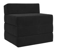 QJBSAVVA Canapé-lit pliant, noir, 200 x 70 x 10 cm, matelas d'invité pliable en velours, fauteuil-lit 2 en 1, avec rembourrage en mousse et housse amovible pour invités et salon