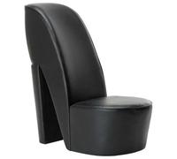 QJBSAVVA Chaise à talons hauts, noir, design à talons hauts, en cuir synthétique, chaise moderne pour salon et fêtes à thème, attire tous les regards extravagants, 43 x 82,5 x 85,5 cm