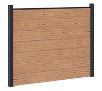 QJBSAVVA Clôture brise-vue WPC - 180 x 146 cm - Marron - Élément de clôture en bois et plastique composite et aluminium - Système de clôture modulaire pour jardin et terrasse - Kit de clôture de