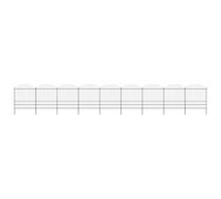 QJBSAVVA Clôture de jardin avec pointes en acier - Longueur totale 15,3 m x hauteur 200 cm - 9 éléments de clôture et 10 poteaux - Clôture en métal robuste pour jardin et terrain - Noir