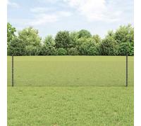 QJBSAVVA Clôture de jardin en acier gris - 2500 x 2,7 x 50 cm - Avec 11 poteaux - Revêtement par pulvérisation résistant aux intempéries - Flexible et extensible - Pour terrasse, pelouse et camping