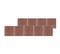 QJBSAVVA Clôture de jardin WPC - 1564 x 186 cm - Marron - Avec poteaux en aluminium - Aspect bois - Système de clôture extensible latéral - Pour jardin, cour et pâturage - Longue durée de vie