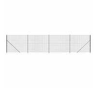 QJBSAVVA Clôture en Treillis Métallique avec Brides Anthracite 1,6 x 10 m, Grillage de Jardin en Acier Galvanisé et PVC, Kit Complet avec Poteaux et Accessoires de Montage