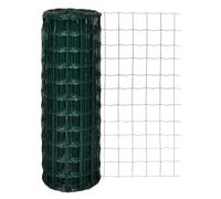 QJBSAVVA Clôture euro, 10 m x 1,7 m, fil d'acier en PVC, vert, protection contre la rouille, résistante aux UV, robuste, pour jardin, cour, poulet, chiens sauvages