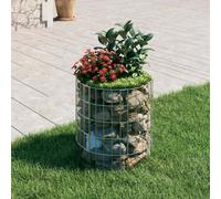 QJBSAVVA Colonne gabion 50 x 50 cm en acier galvanisé 3,5 mm remplie de pierres pour parterre de fleurs, aménagement de jardin, brise-vue