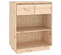 QJBSAVVA Console en Bois de Pin Massif, Buffet Bas de Rangement avec Tiroirs et Compartiments, Petit Meuble d'Appoint pour Salon, Chambre et Bureau, 60 x 34 x 75 cm