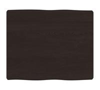QJBSAVVA Dessus de Table en Bois de Chêne Massif 60x50 cm, Plateau de Table avec Bord Vivant Traité Marron Foncé, Planche en Bois pour Rénovation de Table Basse ou Bureau