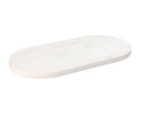 QJBSAVVA Dessus de Table Ovale en Bois de Pin Massif 60x30x2,5 cm, Plateau de Table Peint en Blanc pour Table Basse, Table d'Appoint, Table de Chevet et Projet de Meuble DIY