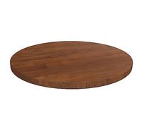 QJBSAVVA Dessus de Table Rond en Chêne Massif Ø 30 cm Épaisseur 1,5 cm, Plateau de Table en Bois Traité Marron Foncé pour Table Basse, Table d'Appoint et Meuble de Bricolage
